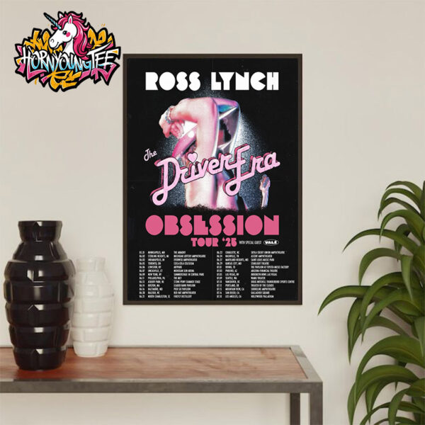 Ross Lynch The Driver Era Obsession World Tour 25 Poster Schedule Cities Tour Dates Poster Home Decor Canvas