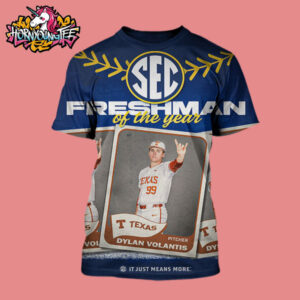 SEC Southeastern Conference Frershman Of The Year Pitcher Dylan Volantis Player’s Texas Longhorn All Over Print Shirt