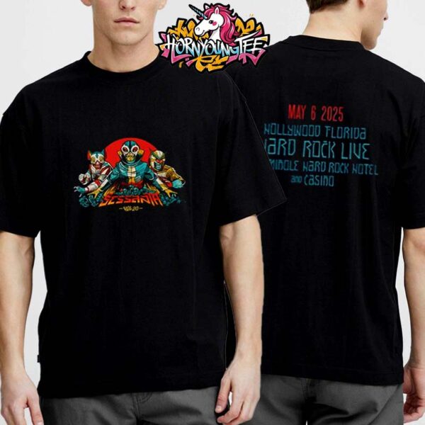 Sessanta V2.0 Puscifer Primus And A Perfect Circle Exclusive Merch Items Events Poster For Show  The Hard Rock Live In Seminole Hard Rock Hotel And Casino On May 6 2025 Unisex T-Shirt Two Sides
