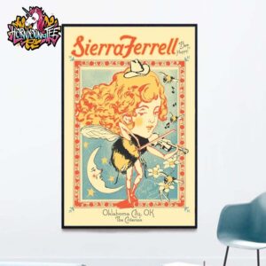Sierra Ferrell Shoot For The Moon Tour 2025 Event Poster For Show At The The Criterion In Oklahoma City OK On May 6 2025 Poster Home Decor Canvas