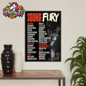 Sound And Fury Festival Poster Line Up Artis 2025 Venue At Exposition Park In Los Angeles On 2 Days July 12-13 2025 Poster Home Decor Canvas
