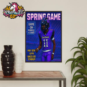 Spring Game Game On Purple vs White At Waco ISD Stadium On May 15 2025 Pixels Graphics Poster Home Decor Canvas