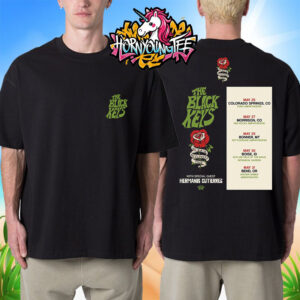The Black Keys Poster Venue No Rain No Flowers Tour 2025 Schedule Cities Tour Dates Unisex T-Shirt Two Sides