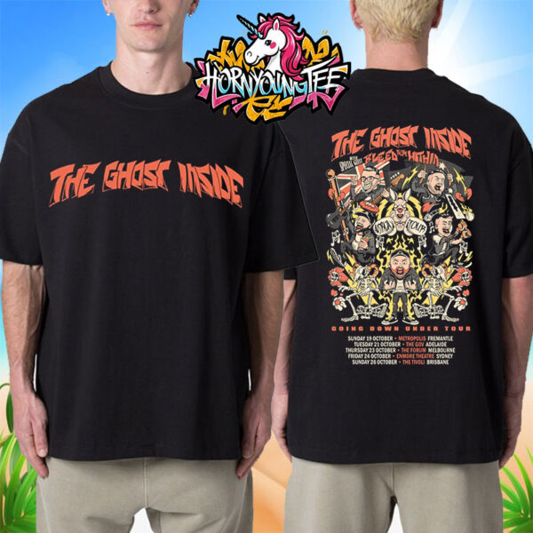 The Ghost Inside Band With Bleed From Within Going Down Under Tour 2025 Schedule Tour Dates Unisex T-Shirt Two Sides