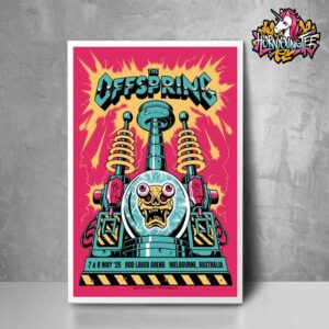 The Offspring Supercharged Worldwide In 2025 Tour Event Show At Rod Laver Arena In Melbourne Australia On May 7 8 2025 Poster Home Decor Canvas