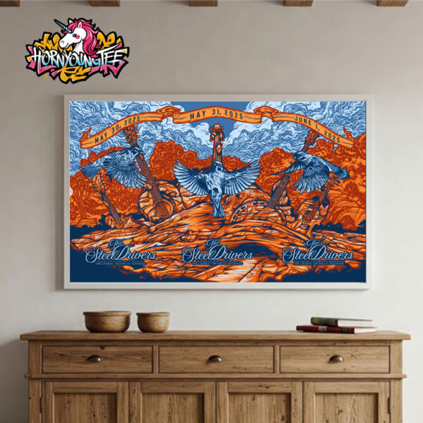 The SteelDrivers Poster Reveal 20th Anniversary Show At The Caverns Tennessee 3 Nights On May 30 – June 1 2025 Poster Home Decor Canvas Horizontal