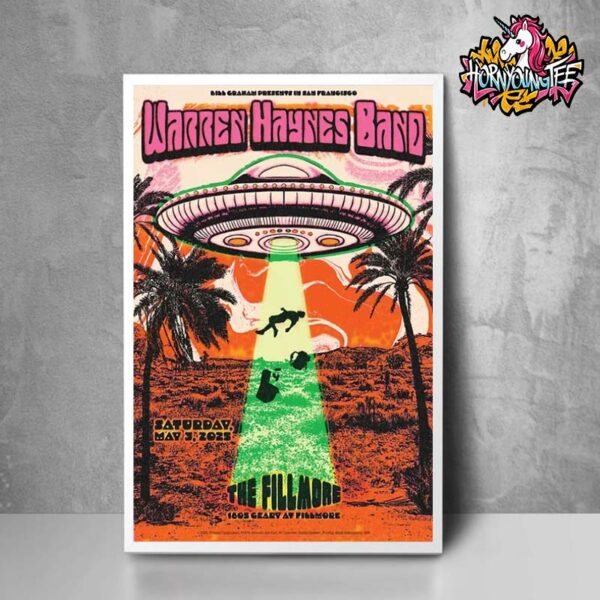 The Warren Haynes Band Exclusive Limited Edition Poster Show At The Fill More In Sanfrancisco CA On May 3 2025 Poster Home Decor Canvas