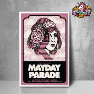 Three Cheers For 20 Years Tour Mayday Parade Microwave Grayscale Like Roses Show At Avondale Brewing Company In Birmingham On June 6 2025 Poster Home Decor Canvas