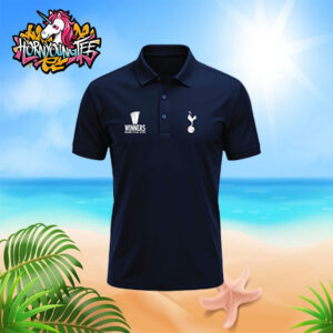 Tottenham Hotspur Europa League 2025 Winners Navy Polo T-Shirt