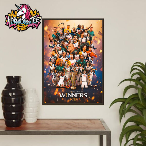 Tottenham Hotspur The Champions UEFA Europa League 2025 Poster Home Decor Canvas