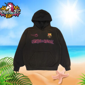 Travis Scott Cactus Jack x Barcelona FC x Nike Spray Logo Hoodie All Over Print Shirt