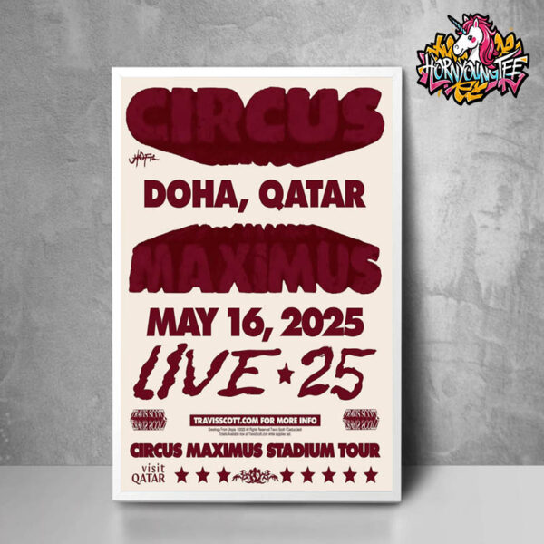 Travis Scott Concert Circus Maximus Stadium Tour 2025 Live 25 At Ahmad Bin Ali Stadium In Doha Qatar Held On May 16 2025 Poster Home Decor Canvas