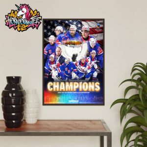 USA Hockey The Champions 2025 IIHF Ice Hockey World Championship Poster All Team Poster Home Decor Canvas