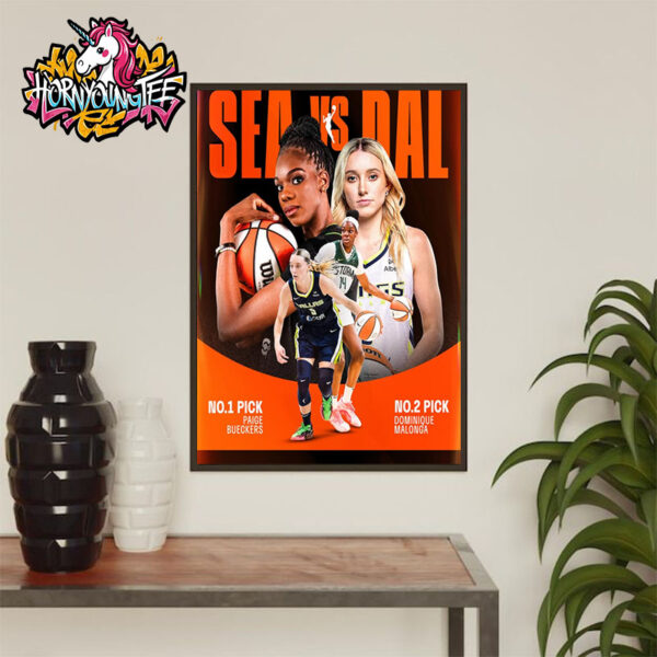 WNBA 2025 Seattle Storm vs Dallas Wings No1 And No2 Overall Pick Paige Bueckers vs Dominique Malonga Poster Home Decor Canvas