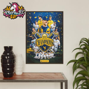 WVU Baseball Poster Celebrates The Mountaineers Wins Big 12 Champions Regular Season Champions 2025 Poster Home Decor Canvas