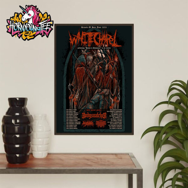 Whitechapel Band Poster The Rituals of Hate Fall North American Tour 2025 Schedule Cities Tour Dates Poster Home Decor Canvas