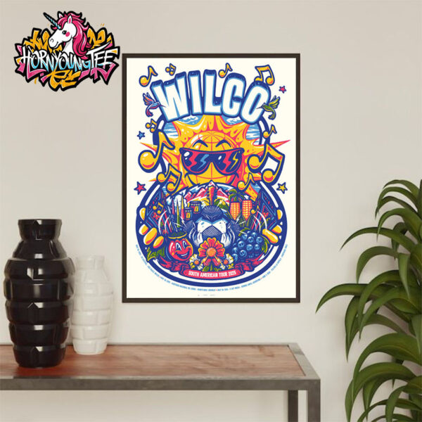 Wilco Band Poster Schedule For South American Tour 2025 Schedule Cities Tour Dates Poster Home Decor Canvas
