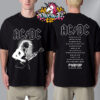 ACDC Merch Tee Hells Bells Lightning Pwr Up EU Tour 2025 Schedule Cities Tour Unisex T-Shirt Two Sides