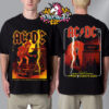 ACDC Pwr Up Tour Europe 2025 Poster Schedule Tour Dates Unisex T-Shirt Two Sides
