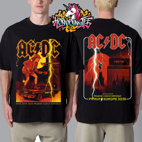 ACDC Prague PWR UP Tour 2025 Merch Tee At Prague Czech Republic On June 26 2025 Pwr Up Europe Tour Unisex T-Shirt Two Sides