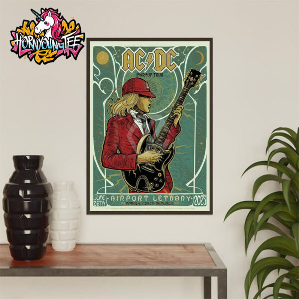ACDC Pwr Up Tour 2025 Poster In Prague Czech Republic On June 26 2025 At Airport Letnany Poster Home Decor Canvas