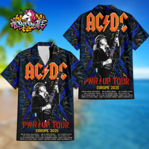 ACDC Pwr Up Tour Europe 2025 Poster Schedule Tour Dates Regular Hawaiian Shirt