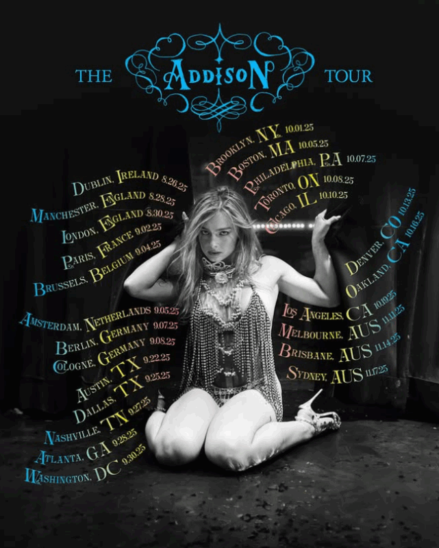 Addison Rae Poster The Addison Tour 2025 Schedule Cities Tour Dates