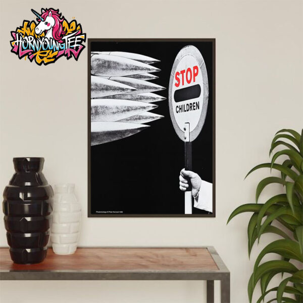 Anti Nuclear Movement Poster House x Peter Kennard Merch Tee Stop Children Poster Home Decor Canvas