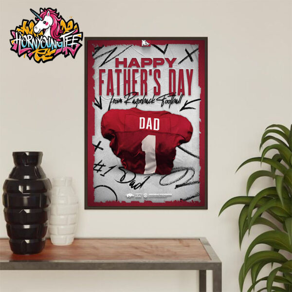 Arkansas Razorback Football Poster Celebrates Happy Fathers Day Poster Home Decor Canvas