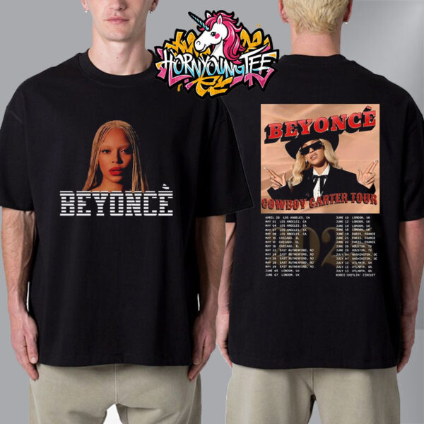Beyonce Cowboy Carter 2025 Tour Merchandise Tee Schedule Tour Dates Unisex T-Shirt Two Sides