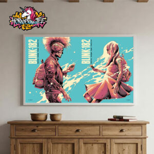 Blink-182 Limited Edition Poster For Show In England And Denmark 2023 Art By Luke Preece Poster Home Decor Canvas Horizontal
