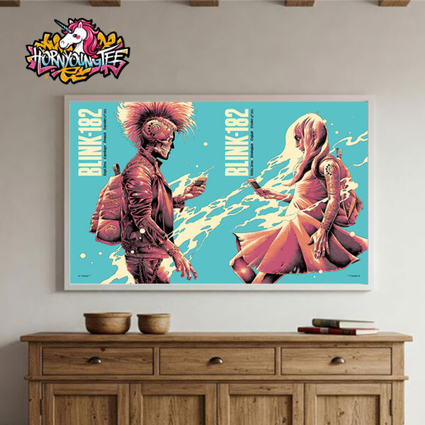 Blink-182 Limited Edition Poster For Show In England And Denmark 2023 Art By Luke Preece Poster Home Decor Canvas Horizontal