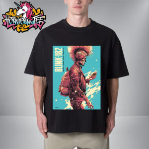 Blink-182 Venue Poster At Royal Arena On September 12 2023 In Copenhagen Denmark Art By Luke Preece Unisex T-Shirt