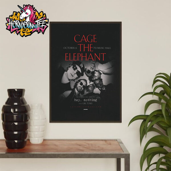 Cage The Elephant Venue Poster At 713 Music Hall On October 6 2025 Houston Poster Home Decor Canvas