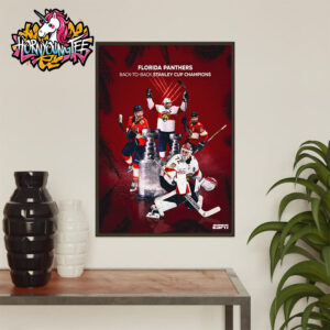 Celebrates Florida Panthers Back To Back Wins Stanley Cup Champions NHL 2025 For Second Straight Season Poster Home Decor Canvas