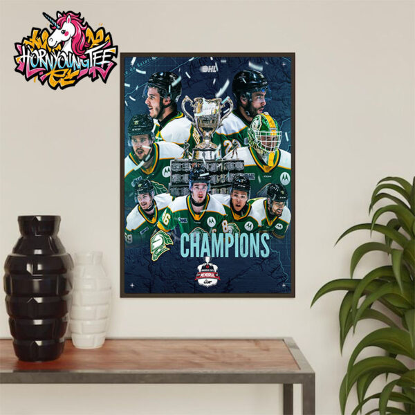 Celebrates London Knights Champions Memorial Champion Cup 2025 Poster Home Decor Canvas