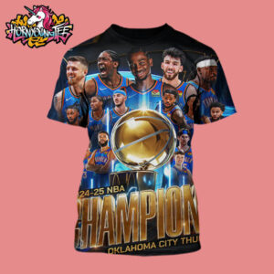 Celebrates OKC Thunder The Champions Oklahoma City Thunder 2024-25 NBA Champions Finals All Over Print Shirt