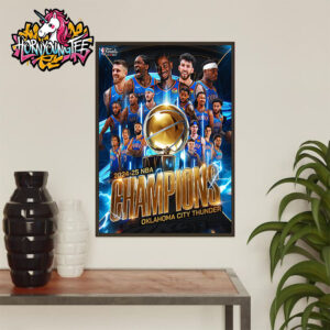 Celebrates OKC Thunder The Champions Oklahoma City Thunder 2024-25 NBA Champions Finals Poster Home Decor Canvas