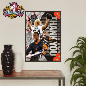 Cleveland Browns Poster Thank You To Nick Chubb For Giving Your All To City And Team Poster Home Decor Canvas