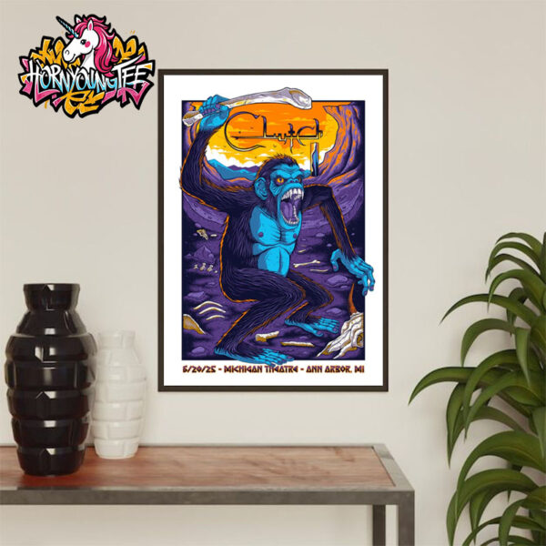 Clutch Band Poster Show At Michigan Theatre On June 20 2025 On Ann Arbor MI Poster Home Decor Canvas