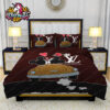 Louis Vuitton Blue Water Color And Gold Abstract Comforter Bedding Sets