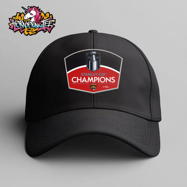 Florida Panthers 2025 Stanley Cup Champions Pin Black Hat Cap