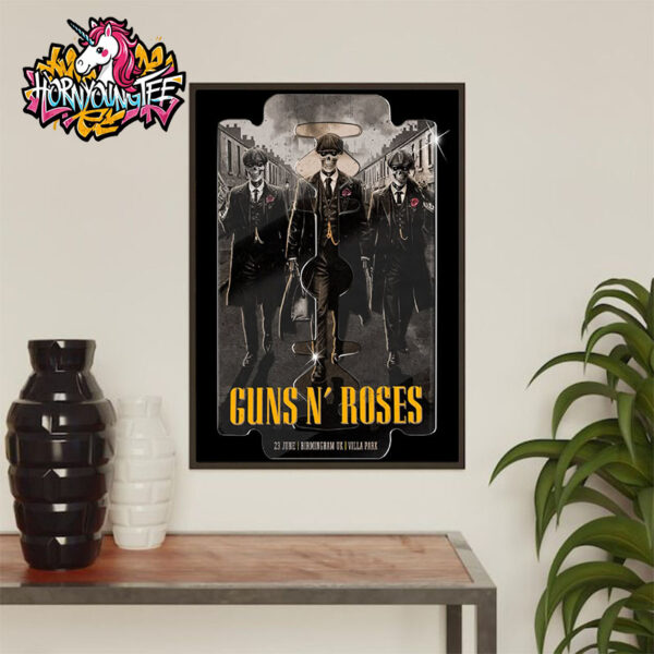 Guns N Roses At Villa Park On June 23 2025 In Birmingham UK Peaky Blinders Skull Art Poster Home Decor Canvas
