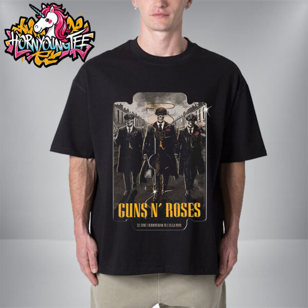 Guns N Roses At Villa Park On June 23 2025 In Birmingham UK Peaky Blinders Skull Art Unisex T-Shirt