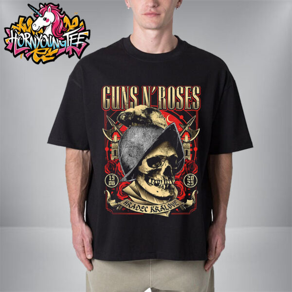 Guns N Roses Concert Poster In Czechia On June 15 2025 At Hradec Kralove Unisex T-Shirt
