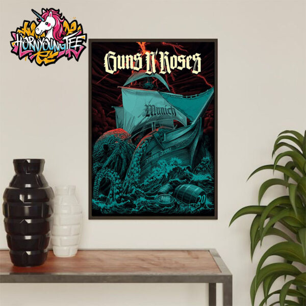 Guns N Roses Munich Poster Show At Allianz Arena On June 20 2025 In Munich Poster Home Decor Canvas
