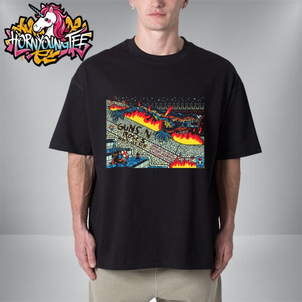 Guns N Roses Poster Tonight At Estadi Olimpico Lluis Company On June 9 2025 In Barcelona Unisex T-Shirt