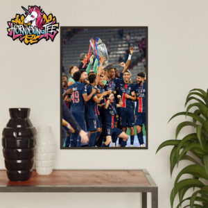 History Made Celebrates PSG Wins Champions League 2025 Lifts Trophy Poster Home Decor Canvas