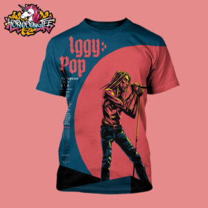 Iggy Pop Official European Tour 2025 Venue Poster Schedule Tour Dates All Over Print Shirt