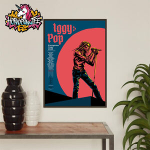Iggy Pop Official European Tour 2025 Venue Poster Schedule Tour Dates Poster Home Decor Canvas